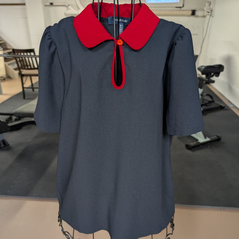 Modcloth Black Top with Red Accent - Picture 6 of 8